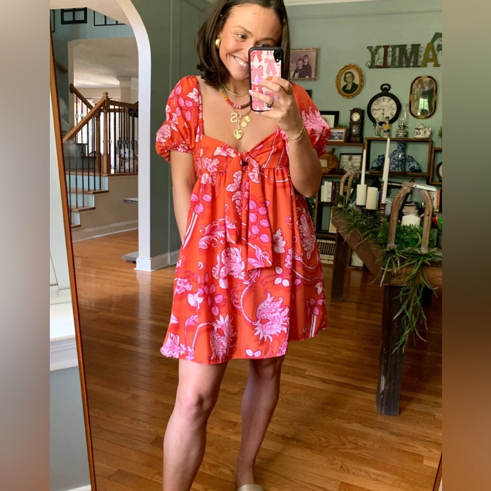 Super Cute Pink and Red Dress Size M